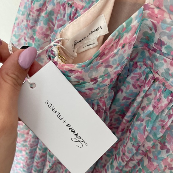 LOVERS + FRIENDS Revolve Pastel Floral Deacon Gown - Picture 5 of 12